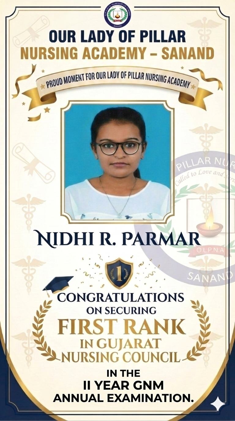 Nidhi 1st Rank In Gnm Ii Year 2025-26